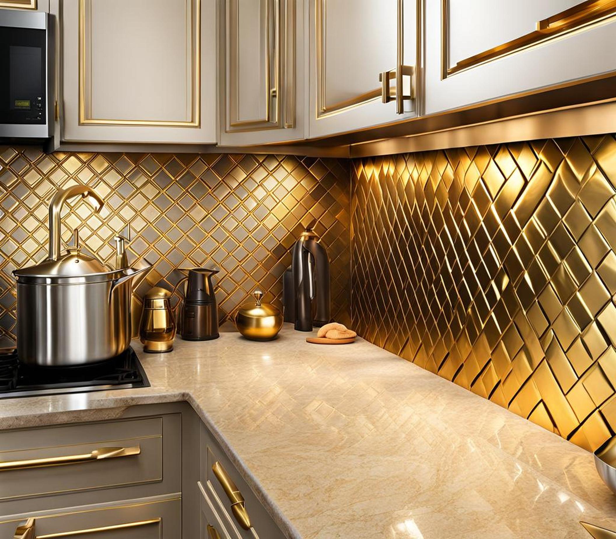 Elevate Your Kitchen with the Luxury of Gold Accent Backsplash Tile ...