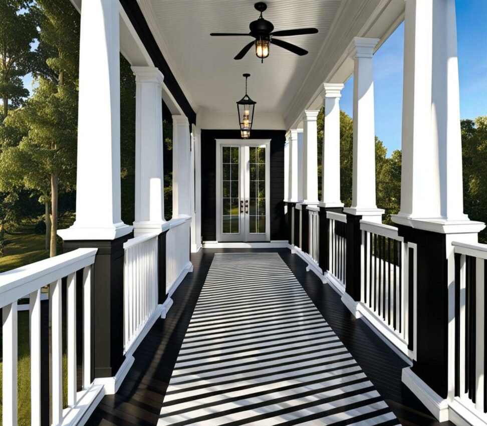 A Bold Black and White Porch Design that Wows - Corley Designs