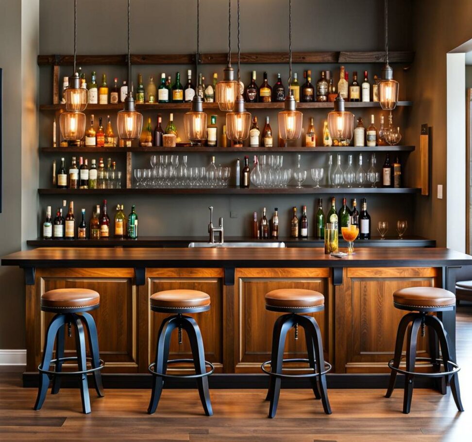 Add Vintage Farmhouse Style to Your Home Bar with Swiveling Stools That ...