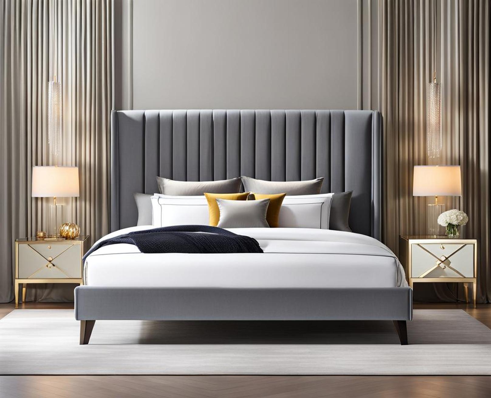 Assemble Your Dream Bedroom With This Chic Grey Bed Frame With Diamonds ...