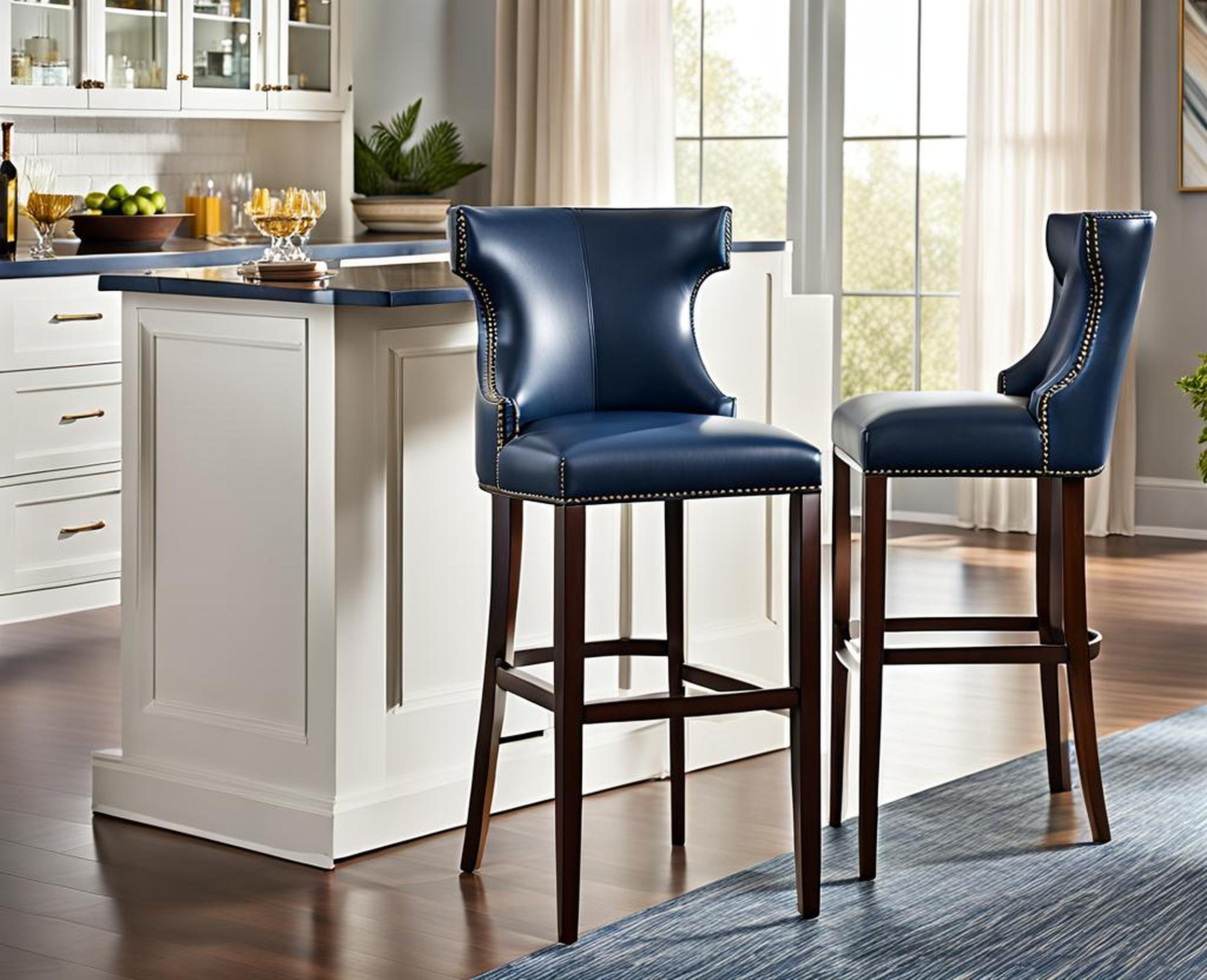 Reimagine Your Space with These Gorgeous Navy Blue Leather Bar Stools ...