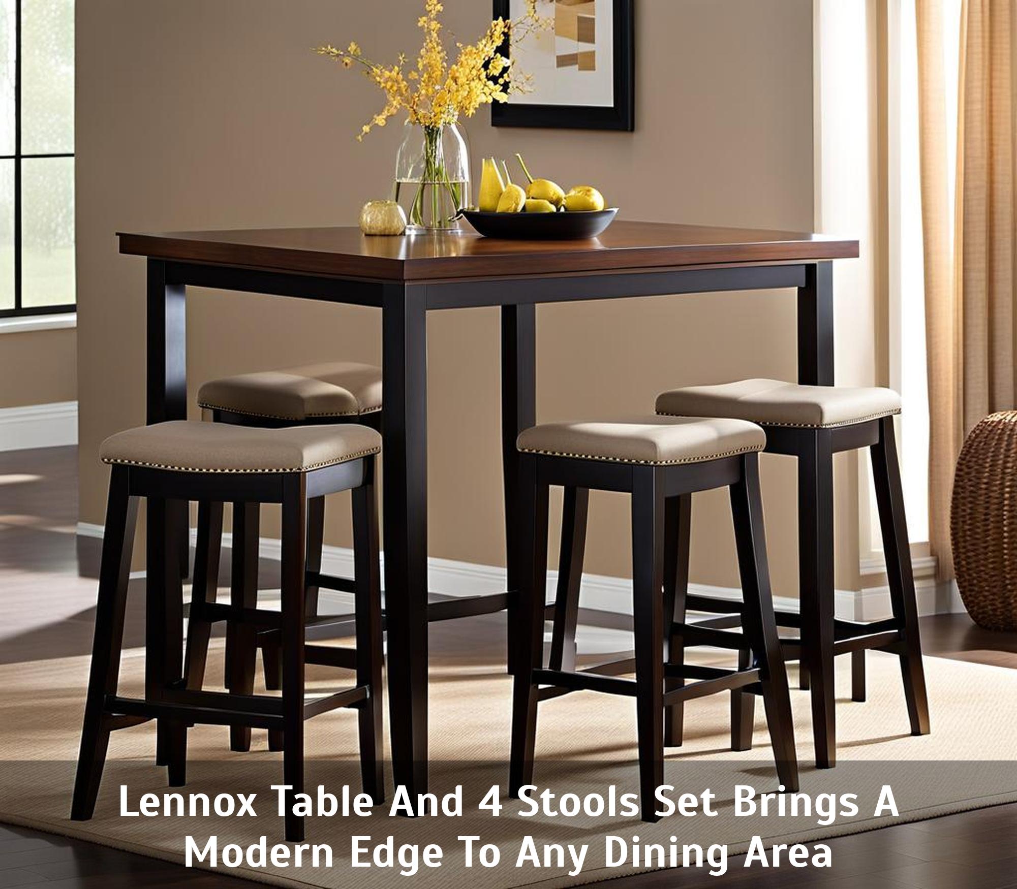 Lennox Table And 4 Stools Set Brings A Modern Edge To Any Dining Area ...