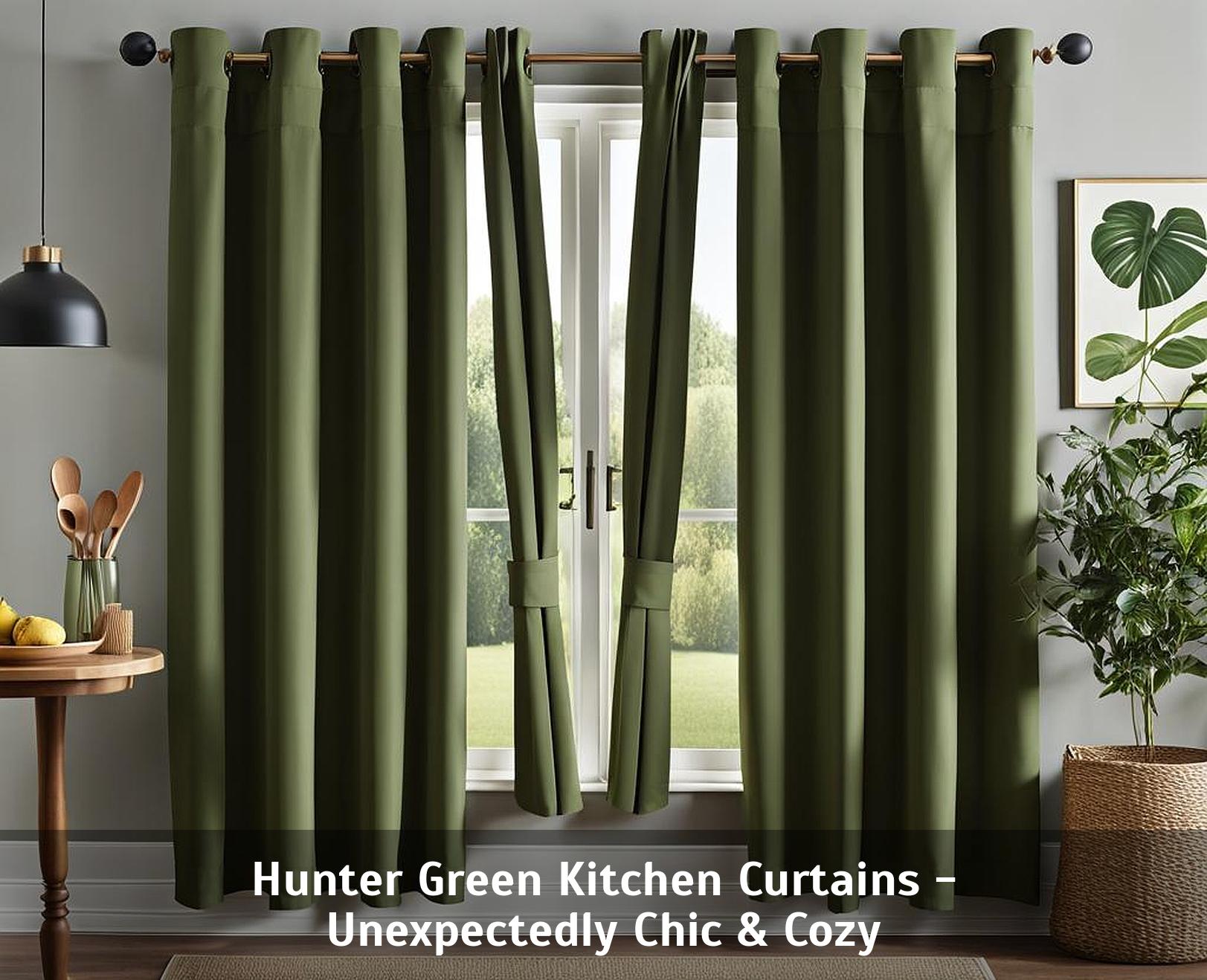 Hunter Green Kitchen Curtains - Unexpectedly Chic & Cozy - Corley Designs