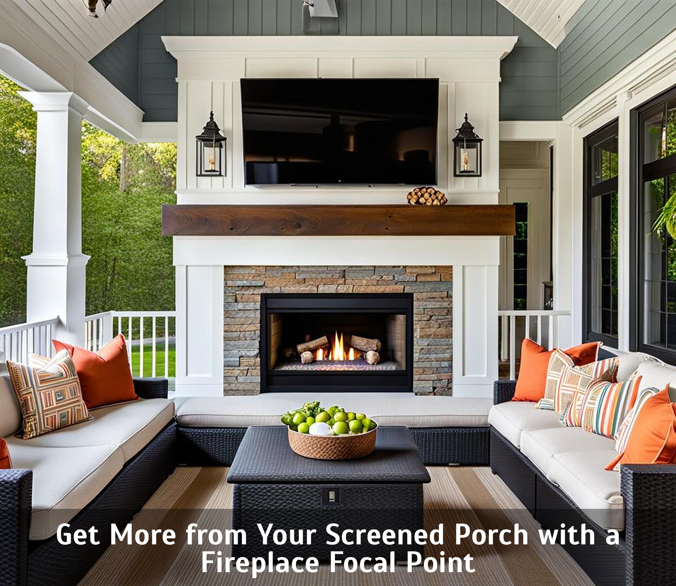 Get More from Your Screened Porch with a Fireplace Focal Point - Corley ...