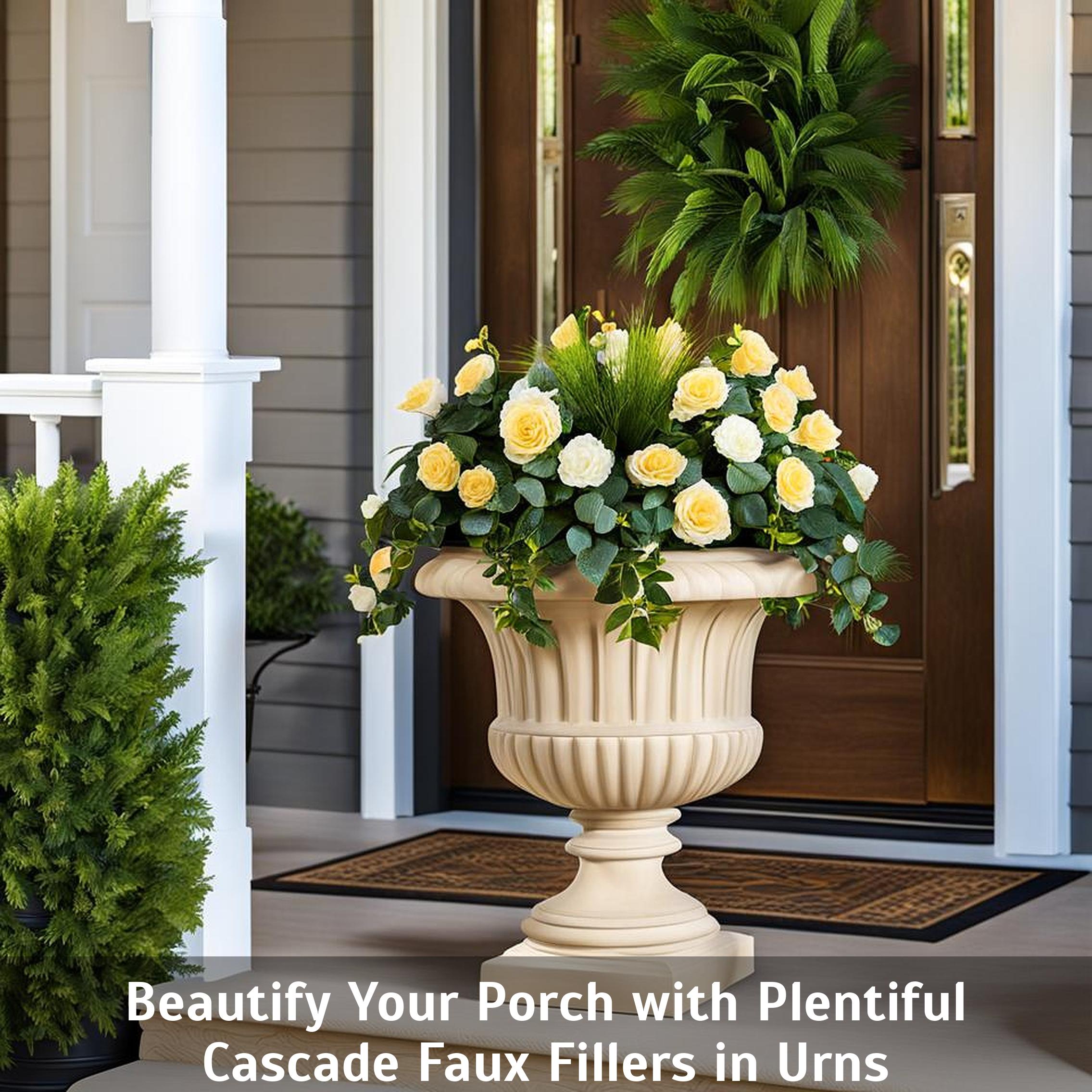 Beautify Your Porch with Plentiful Cascade Faux Fillers in Urns ...